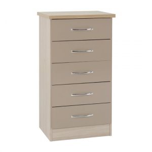nunky-5-drawers-narrow-chest-of-drawers-oyster-gloss-oak