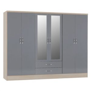 nunky-gloss-6-door-2-drawer-wardrobe-grey-light-oak
