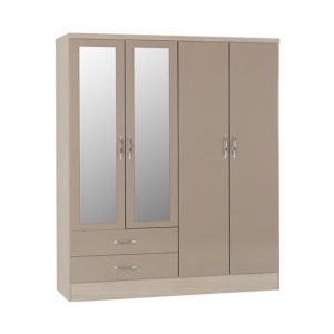 nunky-mirrored-wardrobe-oyster-gloss-4-doors-2-drawers
