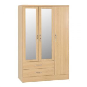 nunky-mirrored-wardrobe-sonoma-oak-3-doors-2-drawers