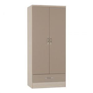 nunky-wardrobe-oyster-high-gloss-2-doors-1-drawers