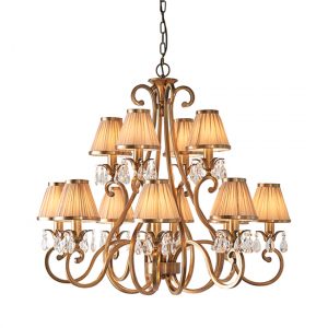 oksana-12-lts-pendant-light-antique-brass-beige-shades