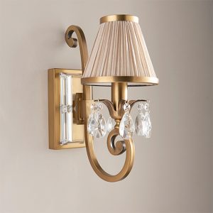 oksana-single-wall-light-antique-brass-beige-shade