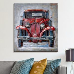 oldtimer-picture-metal-wall-art-red