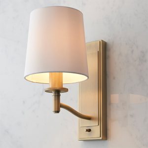 ortona-1-light-white-fabric-wall-light-matt-antique-brass