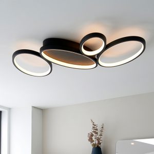 ovals-led-4-lights-flush-ceiling-light-textured-black