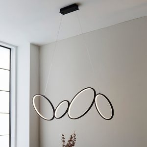 ovals-led-4-lights-linear-pendant-light-textured-black