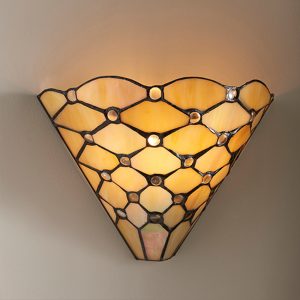 pearl-tiffany-glass-wall-light-matt-black