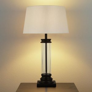 pedestal-cream-fabric-shade-table-lamp-black