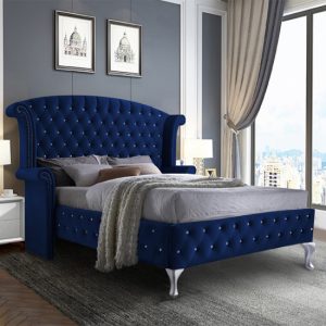 pendleton-plush-velvet-double-bed-blue