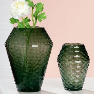 piedi-glass-set-of-2-decorative-vases-green