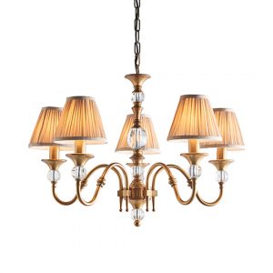 polina-5-lts-pendant-light-antique-brass-beige-shades