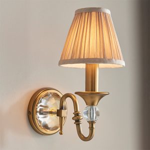 polina-single-wall-light-antique-brass-beige-shade