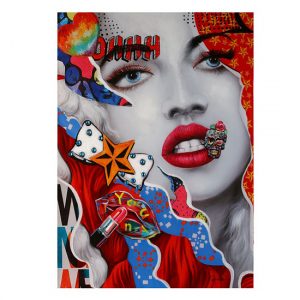 pop-art-girl-picture-canvas-wall-art-multicolor