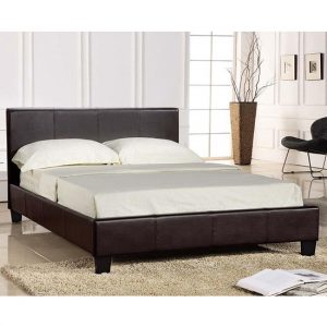prescot-faux-leather-double-bed-brown-new