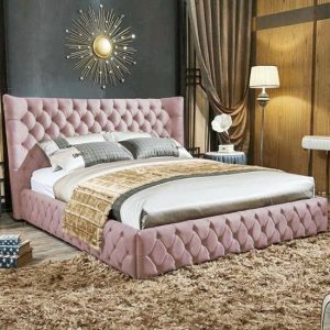 radium-plush-velvet-double-bed-pink