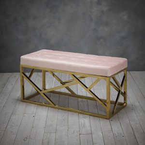 renata-fabric-dining-bench-pink-gold-frame