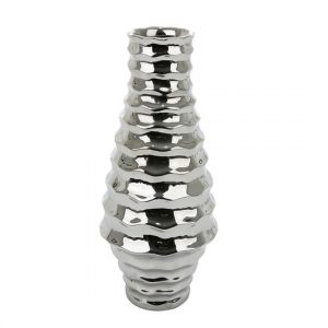 ripple-ceramic-small-triangle-decorative-vase-silver