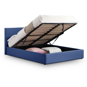 riyeko-linen-fabric-lift-up-storage-double-bed-dark-blue