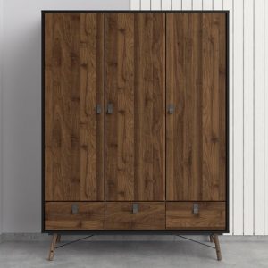 rynok-wooden-triple-door-wardrobe-matt-black-walnut