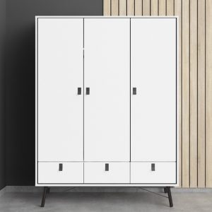 rynok-wooden-triple-door-wardrobe-matt-white