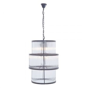salas-large-ribbed-pattern-3-tier-chandelier-light-black