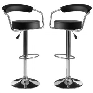 scalo-black-faux-leather-gas-lift-bar-chairs-pair