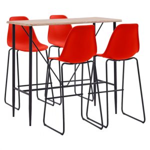 senna-natural-wooden-bar-table-4-red-plastic-chairs