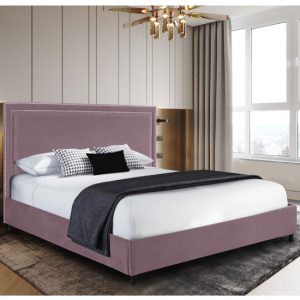 sensio-plush-velvet-double-bed-pink