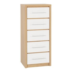 seville-5-drws-wooden-narrow-chest-white-hi-gl