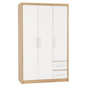 seville-wardrobe-white-high-gloss-light-oak-3-doors