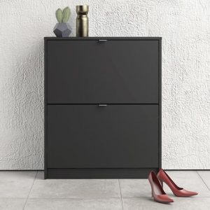 shovy-wooden-shoe-cabinet-matt-black-2-doors-2-layer
