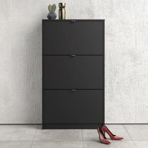 shovy-wooden-shoe-cabinet-matt-black-3-doors-2-layer