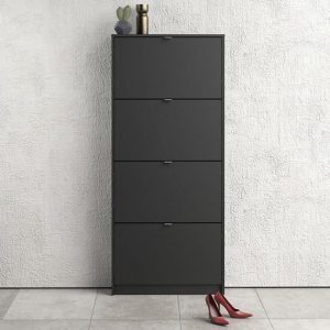 shovy-wooden-shoe-cabinet-matt-black-4-doors-1-layer