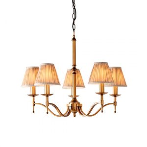 stanford-5-lts-pendant-antique-brass-beige-shades
