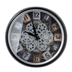 starls-glass-wall-clock-black-silver-metal-frame