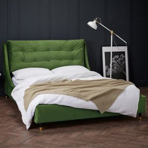 strontian-velvet-double-bed-green