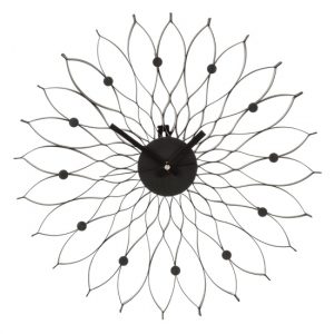 styria-contemporary-floral-design-wall-clock-black