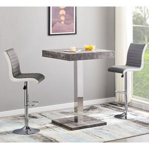 topaz-concrete-effect-bar-table-2-ritz-grey-white-stools