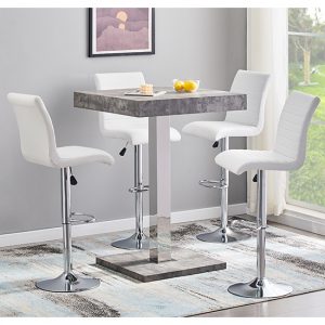 topaz-concrete-effect-bar-table-4-ripple-white-stools