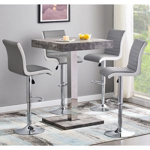 topaz-concrete-effect-bar-table-4-ritz-grey-white-stools