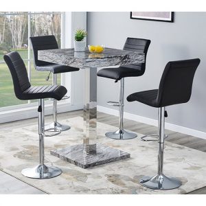 topaz-gloss-bar-table-melange-effect-4-ripple-black-stools