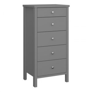 trams-narrow-wooden-chest-of-5-drawers-grey