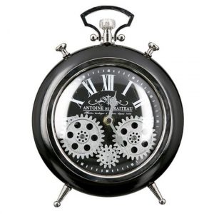 transmission-glass-wall-clock-black-silver-metal-frame