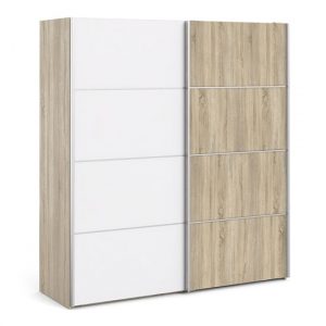 trek-wooden-sliding-doors-wardrobe-oak-white-2-shelves