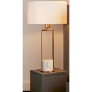 unique-gold-white-marble-base-table-lamp-white-drum-shade