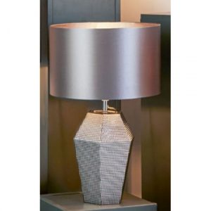 unique-smoked-glass-table-lamp-grey-drum-shade