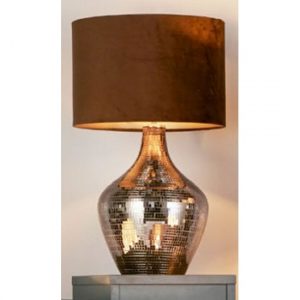 unique-smoked-mosaic-table-lamp-brown-suede-shade
