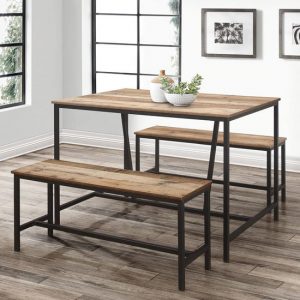 urban-wooden-dining-table-rustic-2-benches