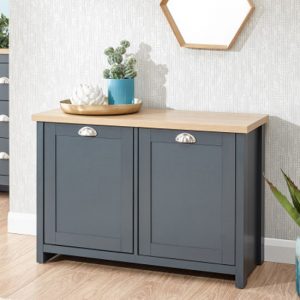 valencia-wooden-shoe-cabinet-slate-blue-oak-2-doors
